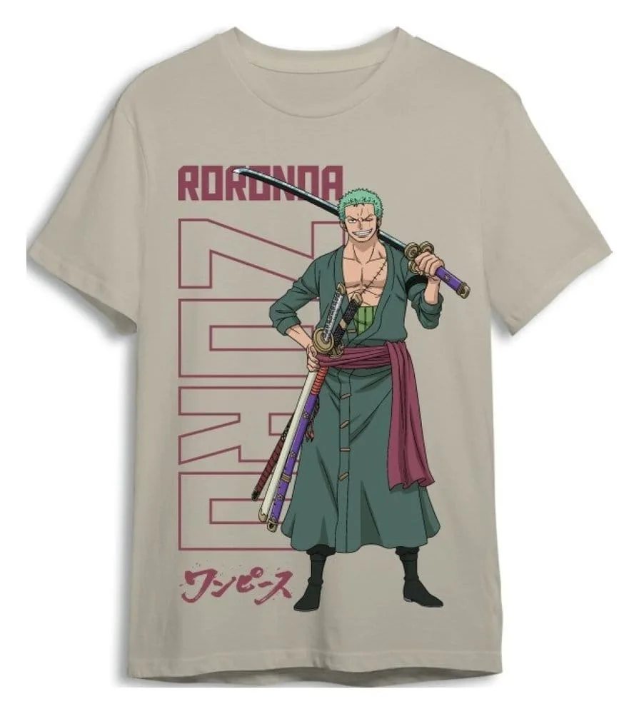One Piece T-Shirt – Roronoa Zoro Sand Size XXL