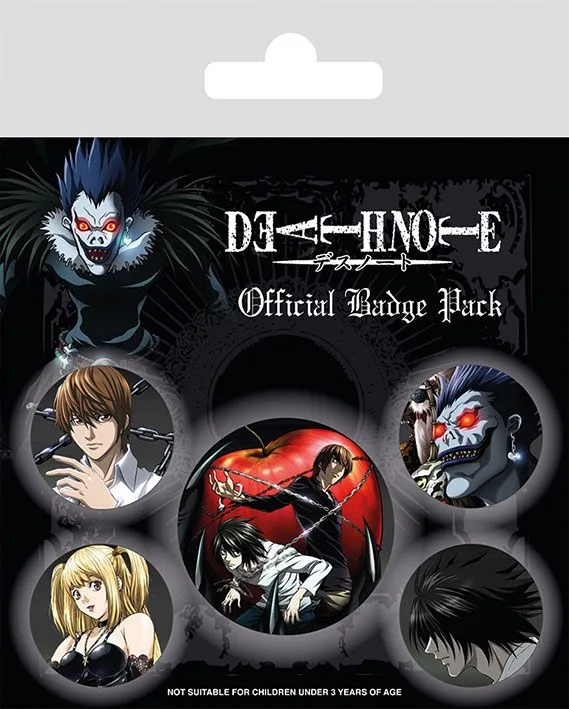 Death Note Pin-Back Buttons – Character 5-Pack