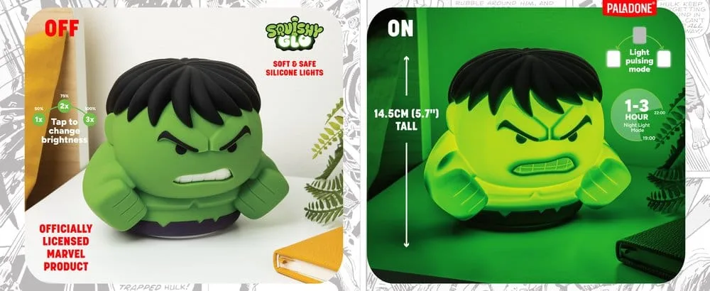 Marvel Silicone Light – Hulk SquishyGlo Rechargeable 15 cm 2