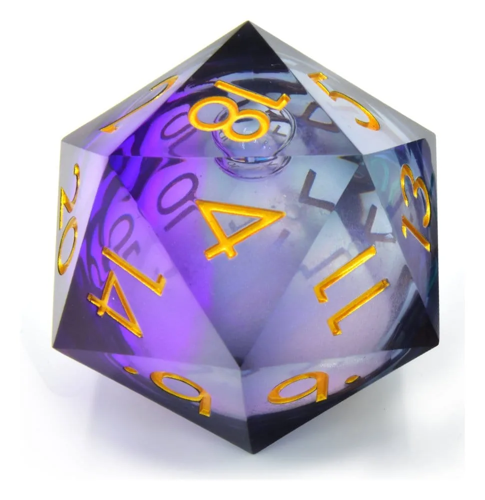 CritStones D20 Die – Twilight Ether Liquid Core 5 cm