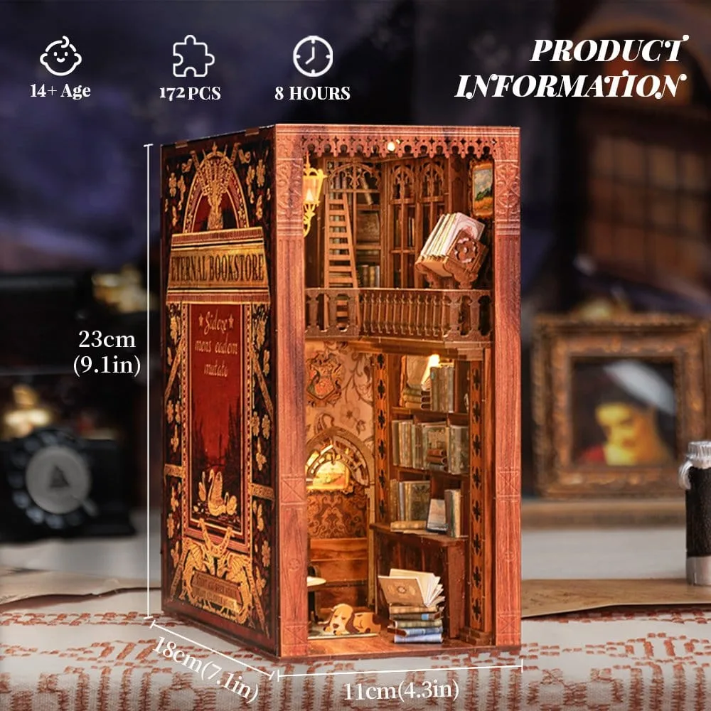 Book Nook Model Kit – CuteBee Eternal Bookstore 23 x 11 cm 17