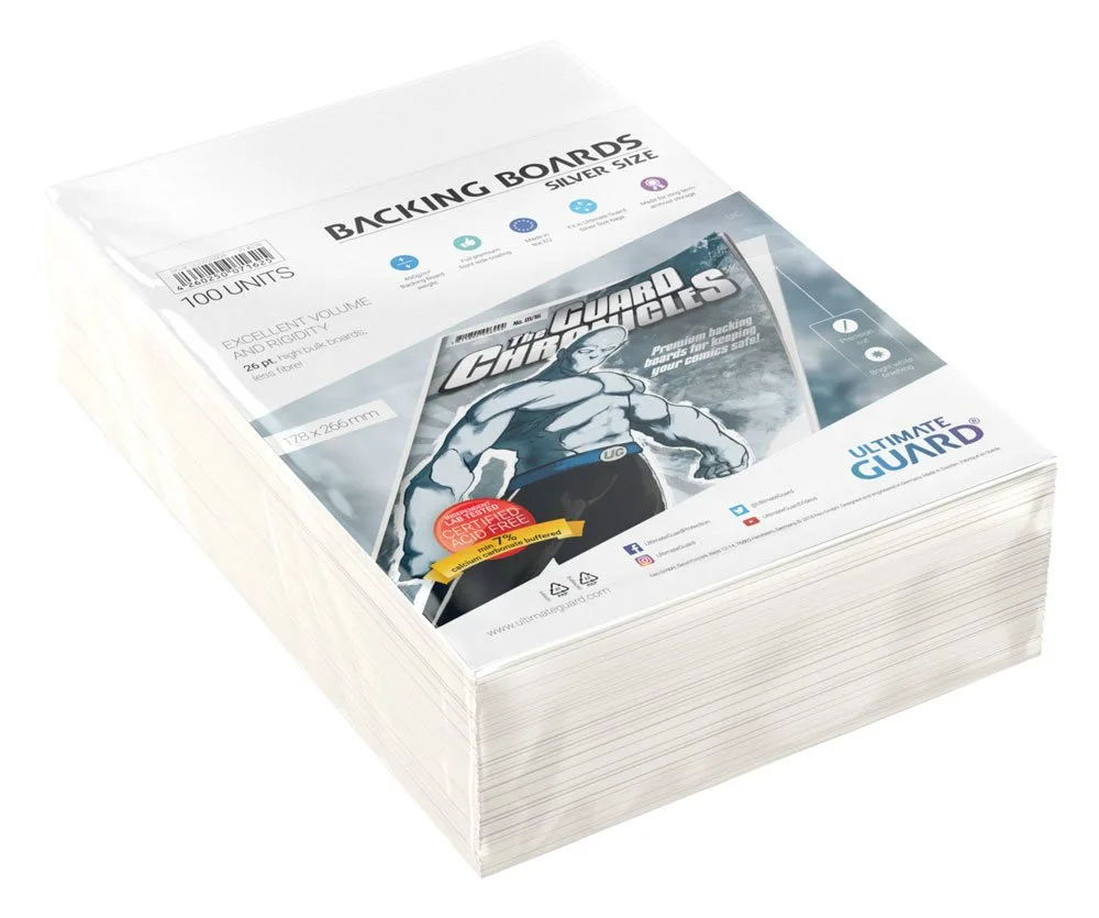 Ultimate Guard Comic Backing Boards – Silver Size 178 x 266 mm