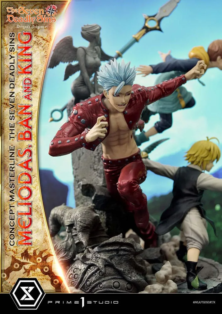 Seven Deadly Sins Statue – Meliodas, Ban and King 55 cm 20