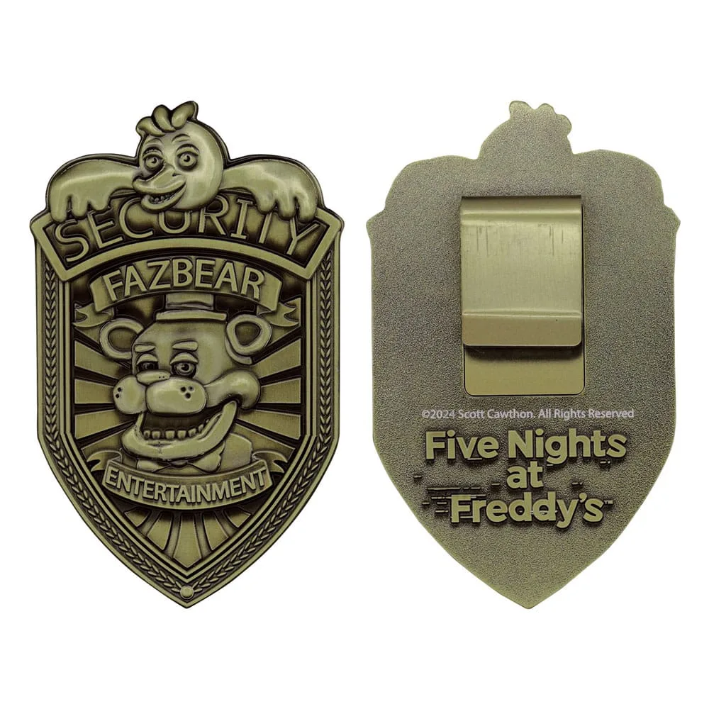 Five Nights at Freddy’s Replica Badge – Antique Brass 90 x 55 mm 5