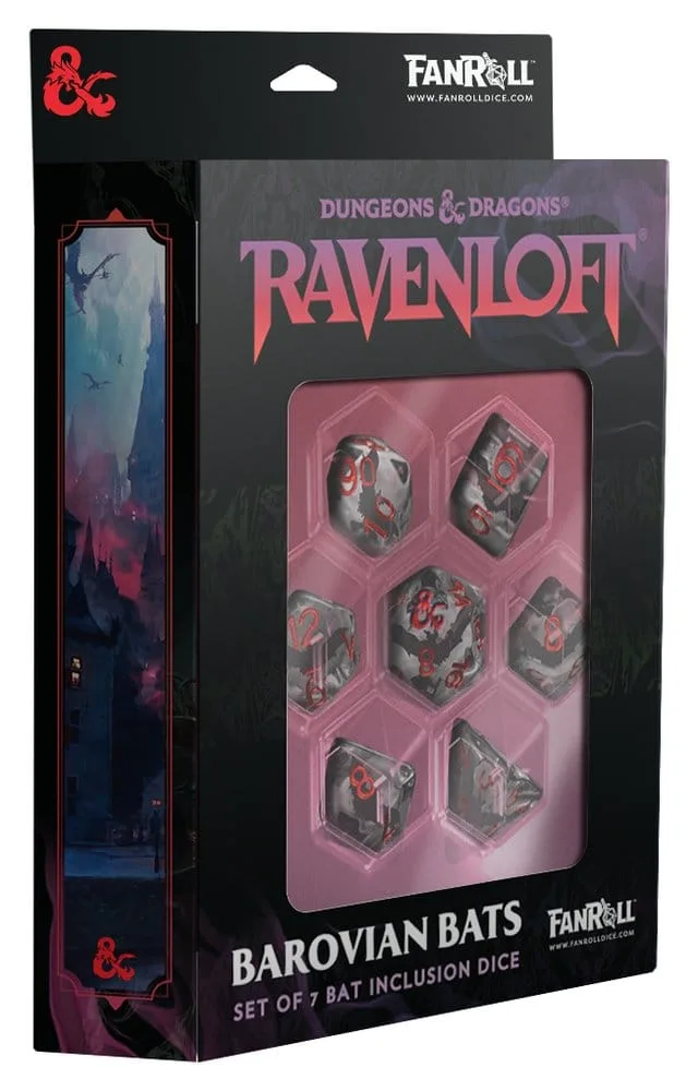 Dungeons & Dragons Ravenloft Dice Set – Bat Inclusions 7 Pieces 2