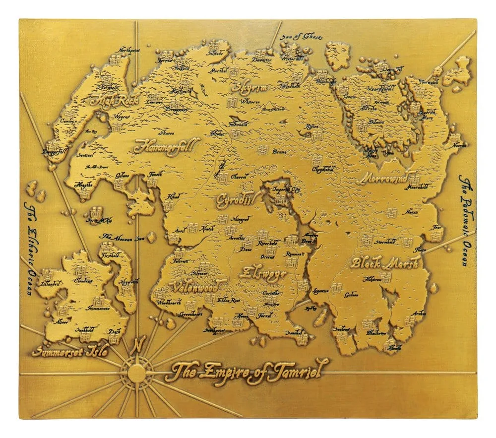 The Elder Scrolls Metal Map Replica – Tamriel 15 x 13 cm