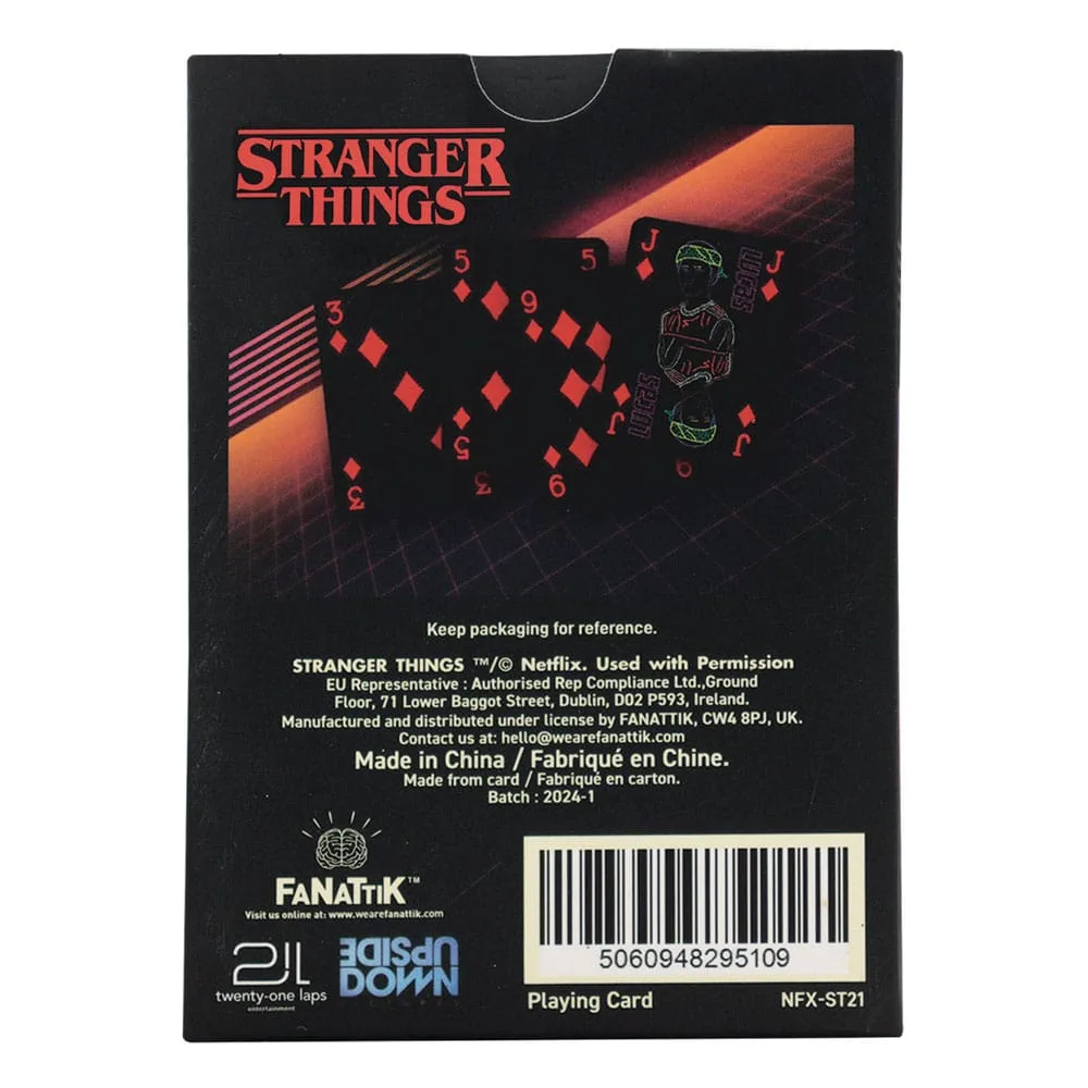 Stranger Things Playing Cards – Neon Character Display of 12 3