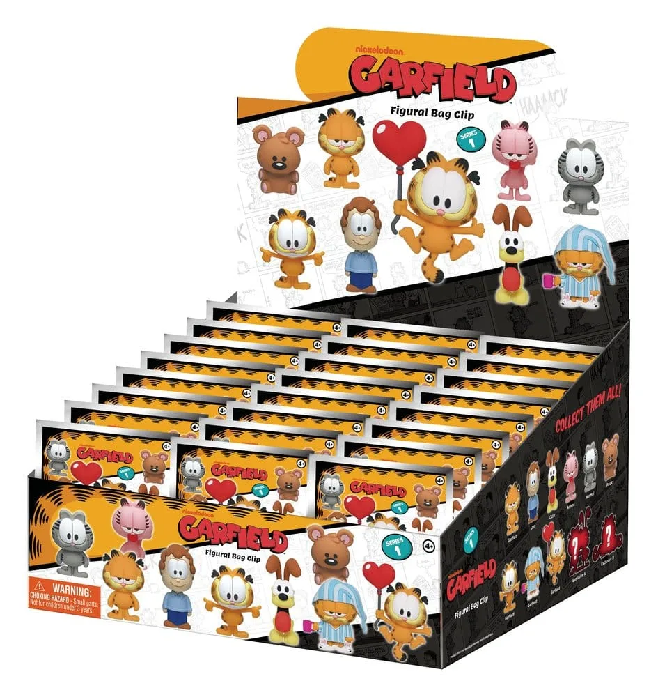 Garfield 3D Foam Bag Clips – Series 1 Display of 24
