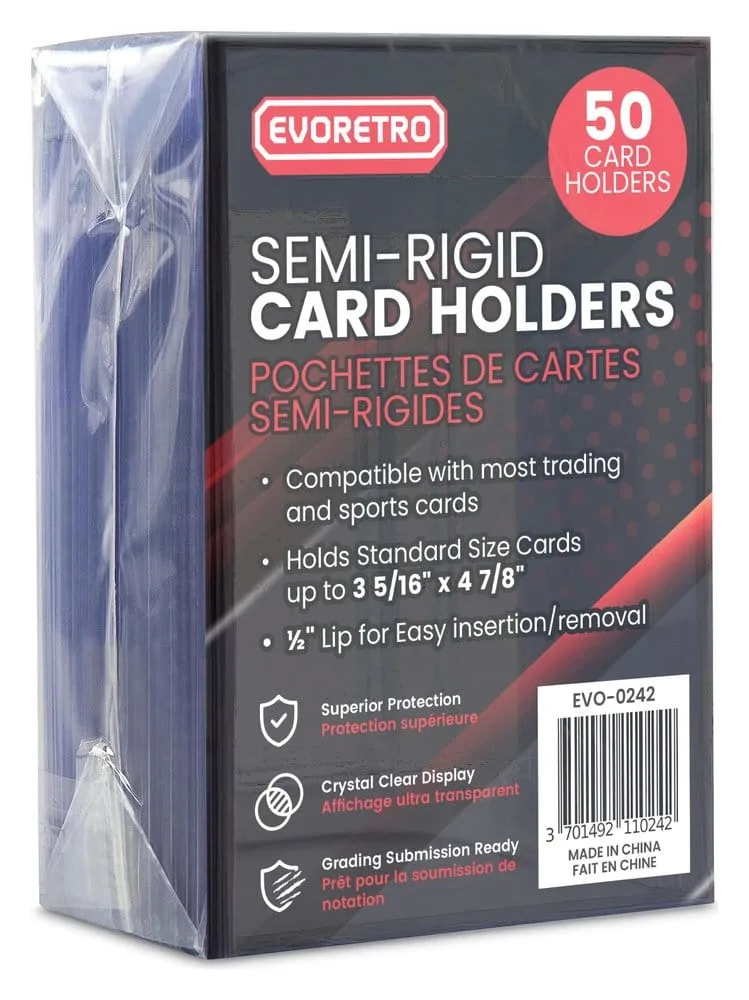 Evoretro Card Holders – Semi-Rigid 50-Pack 8 x 12 cm