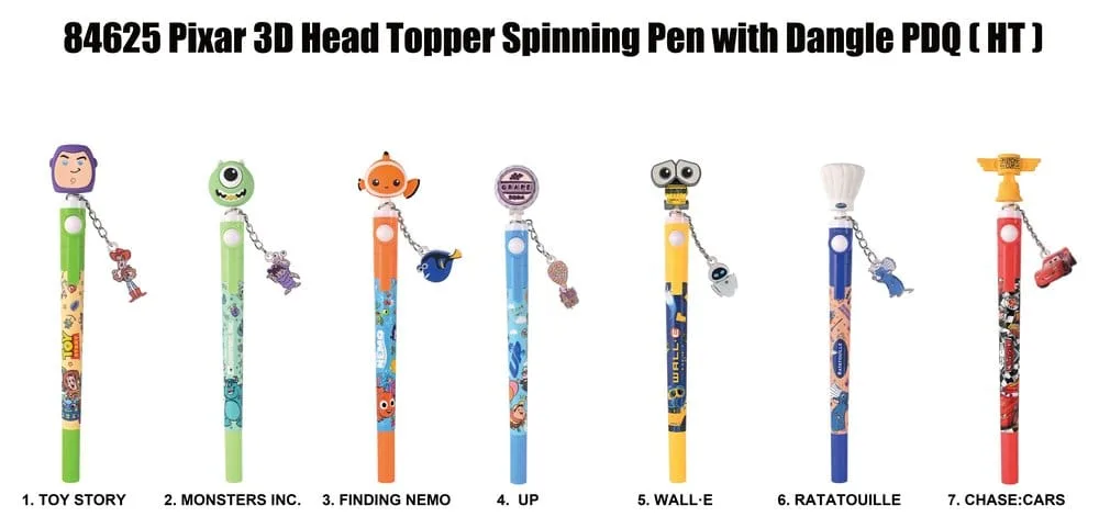 Pixar Pen Display – Spinning 3D Head Toppers 16 Pieces 2