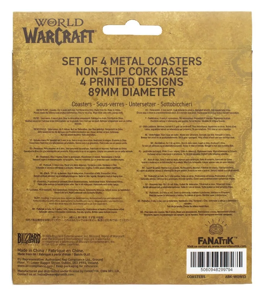 World of Warcraft Coaster Set – Printed Metal 4-Pack 9 cm 7