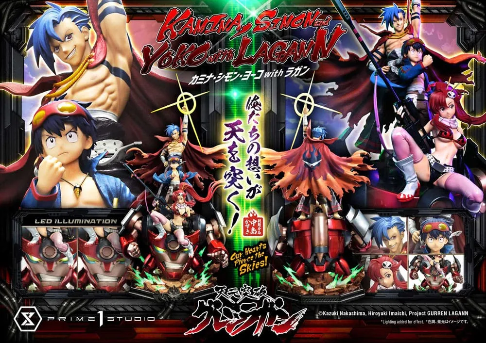 Gurren Lagann Statue – Team with Lagann Deluxe Bonus 1/4 97 cm 2