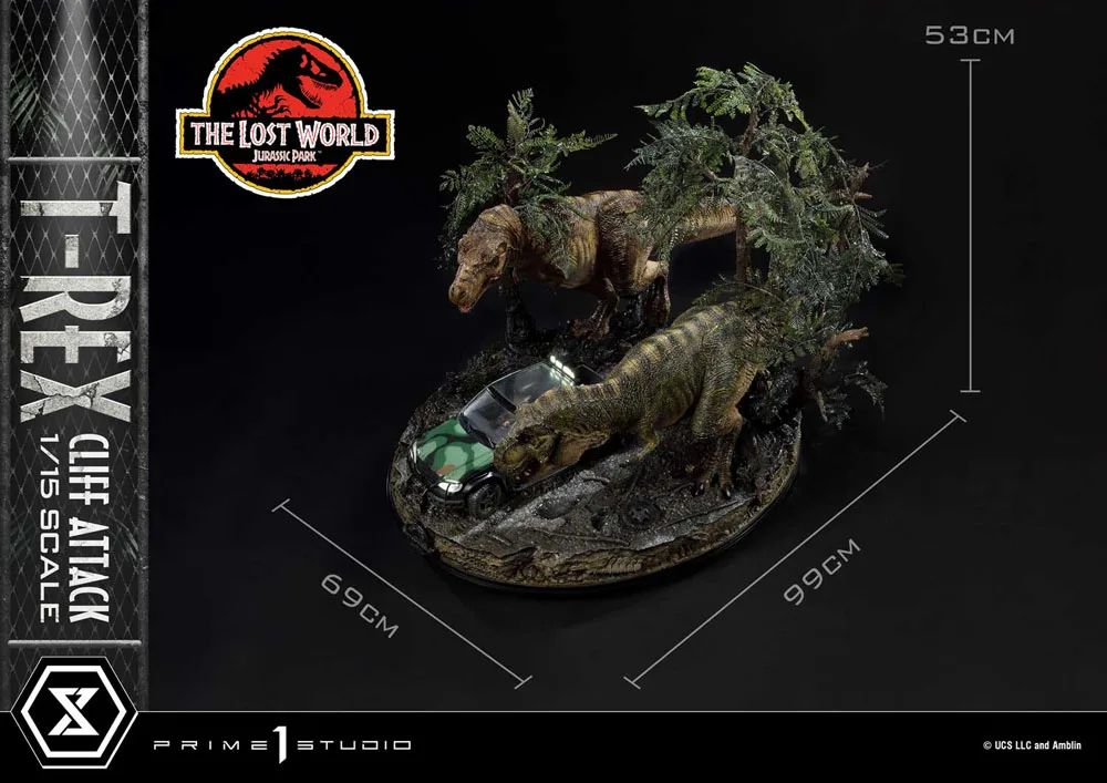 Jurassic Park Statue – Lost World T-Rex Cliff Attack Bonus 53 cm 3