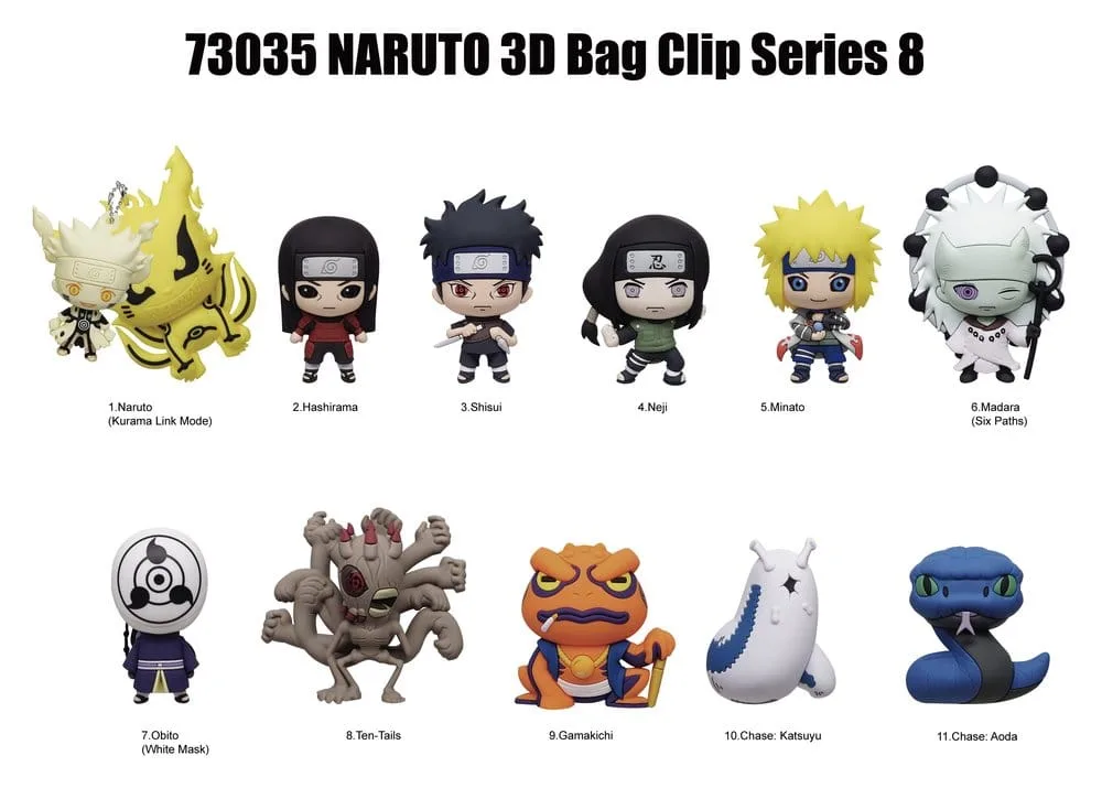 Naruto Foam Bag Clips – Series 8 Display of 24 3