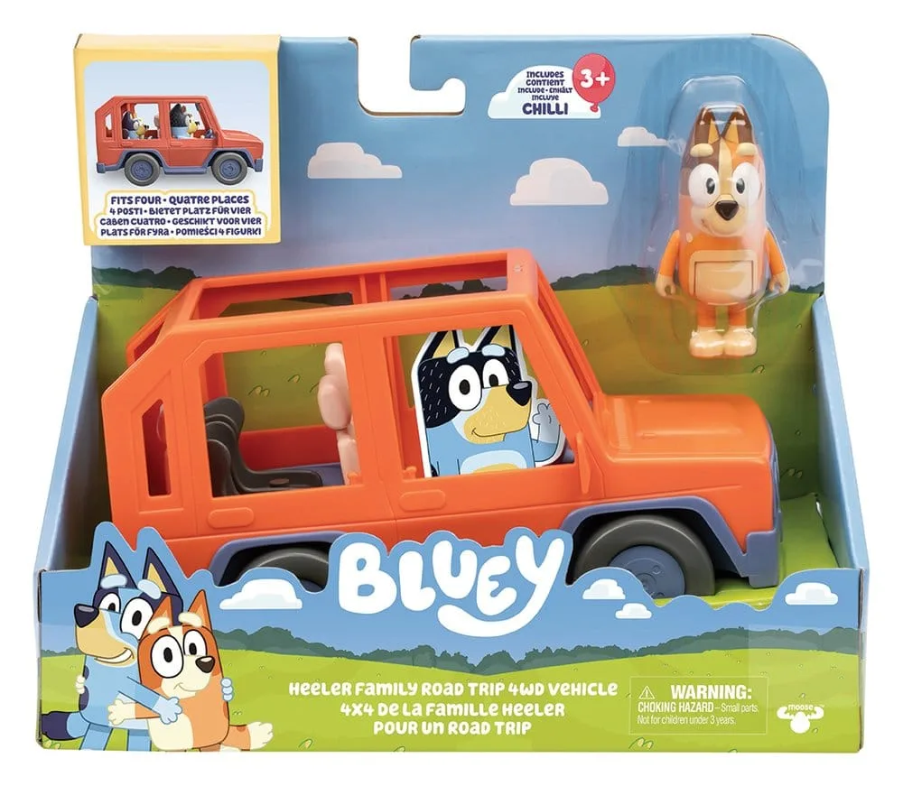 Bluey Figure Pack – Heeler Family Road Trip