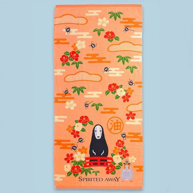 Spirited Away Bath Towel – No Face and Flowers 70 x 140 cm