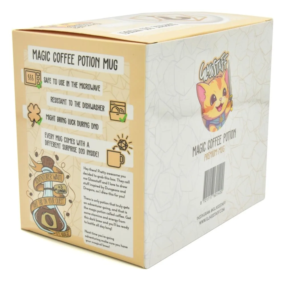 Glassstaff Gift Set – D20 Coffee Potion Mug and Dice 2