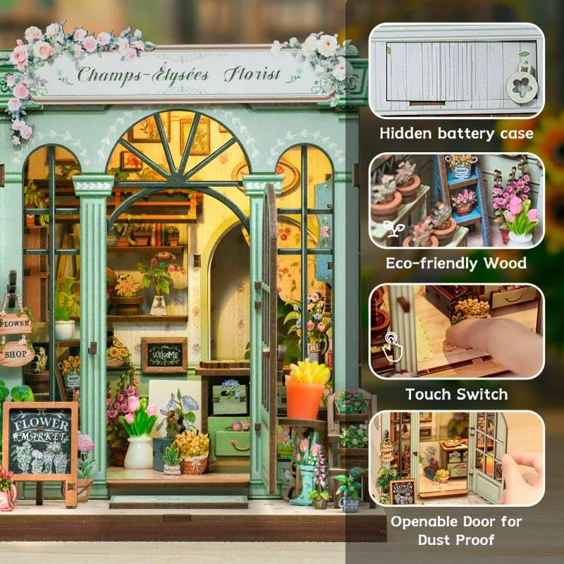 Miniature House Model Kit – Champs-Élysées Florist 18 x 16 cm 9