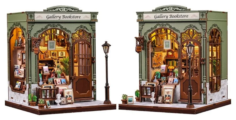 CuteBee Miniature House Model Kit – Gallery Bookstore 20 x 16 cm 16