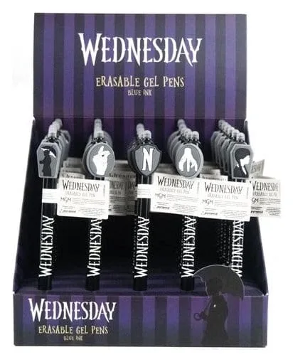 Wednesday Erasable Gel Pens – Black 30-Piece Display