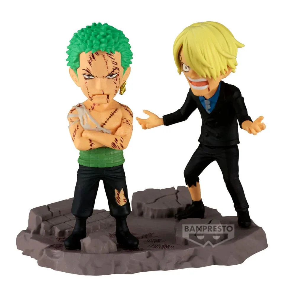 One Piece PVC Statue – WCF Log Stories Zoro and Sanji 8 cm