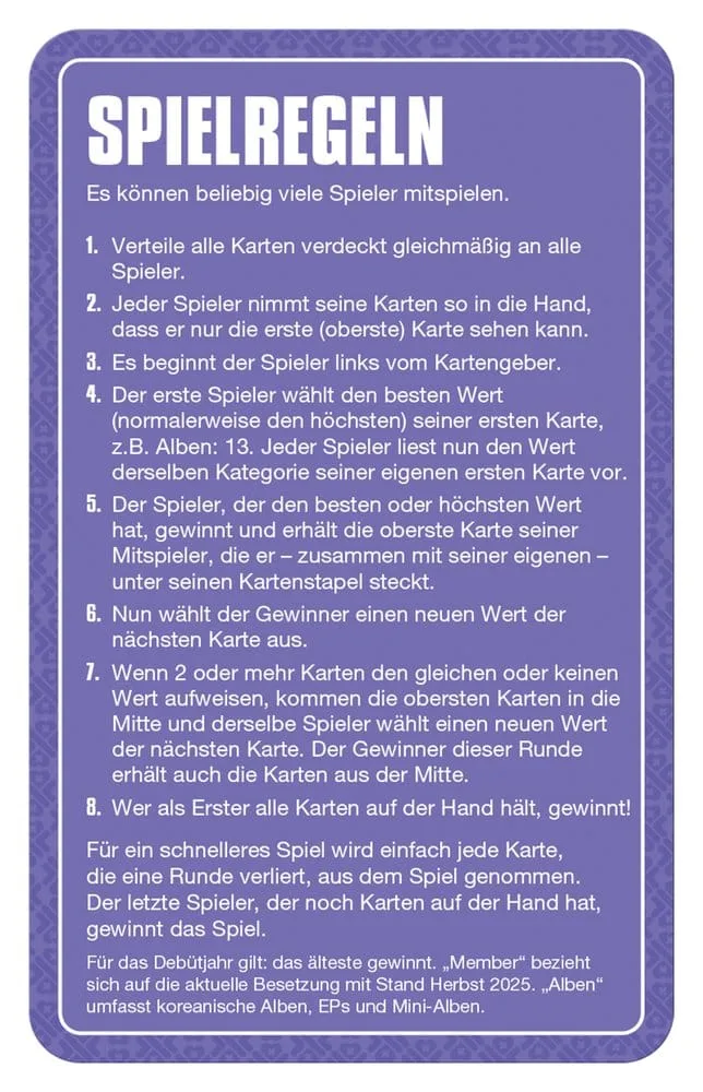 K-Pop Card Game – Top Trumps German Edition 5