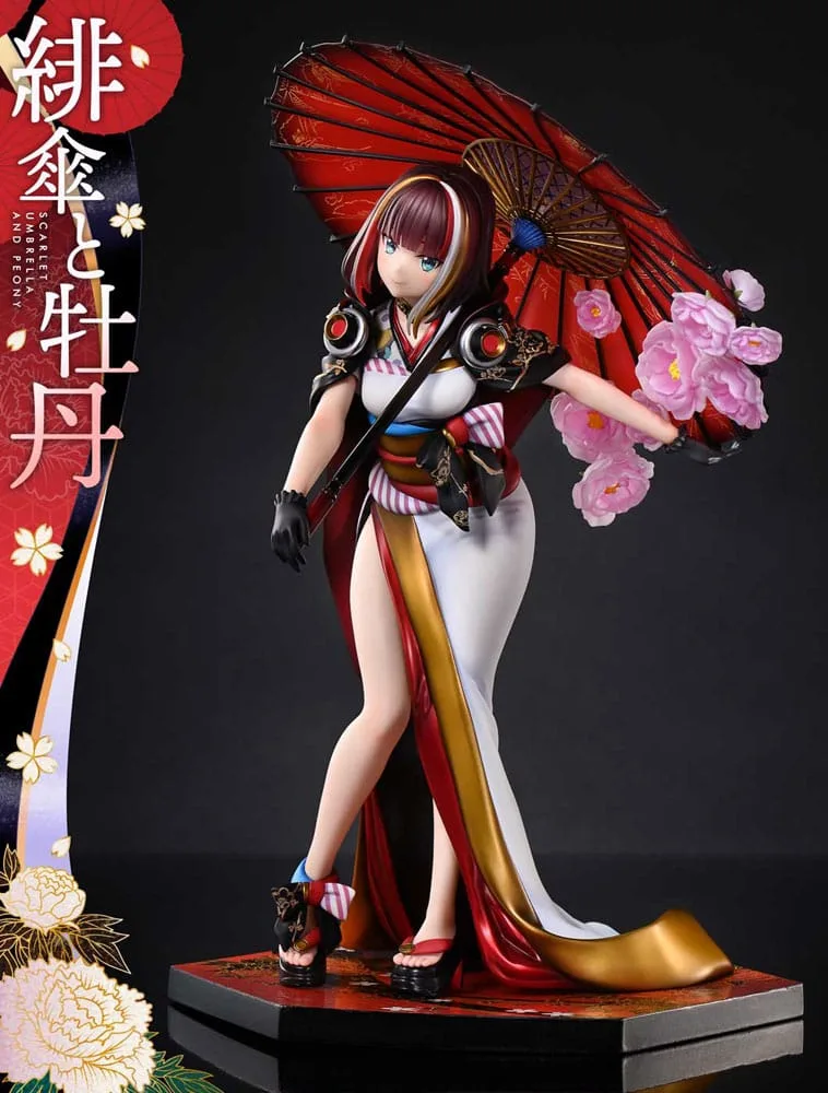 Fuzichoco PVC Statue – Scarlet Umbrella and Peony 1/7 Scale 28 cm