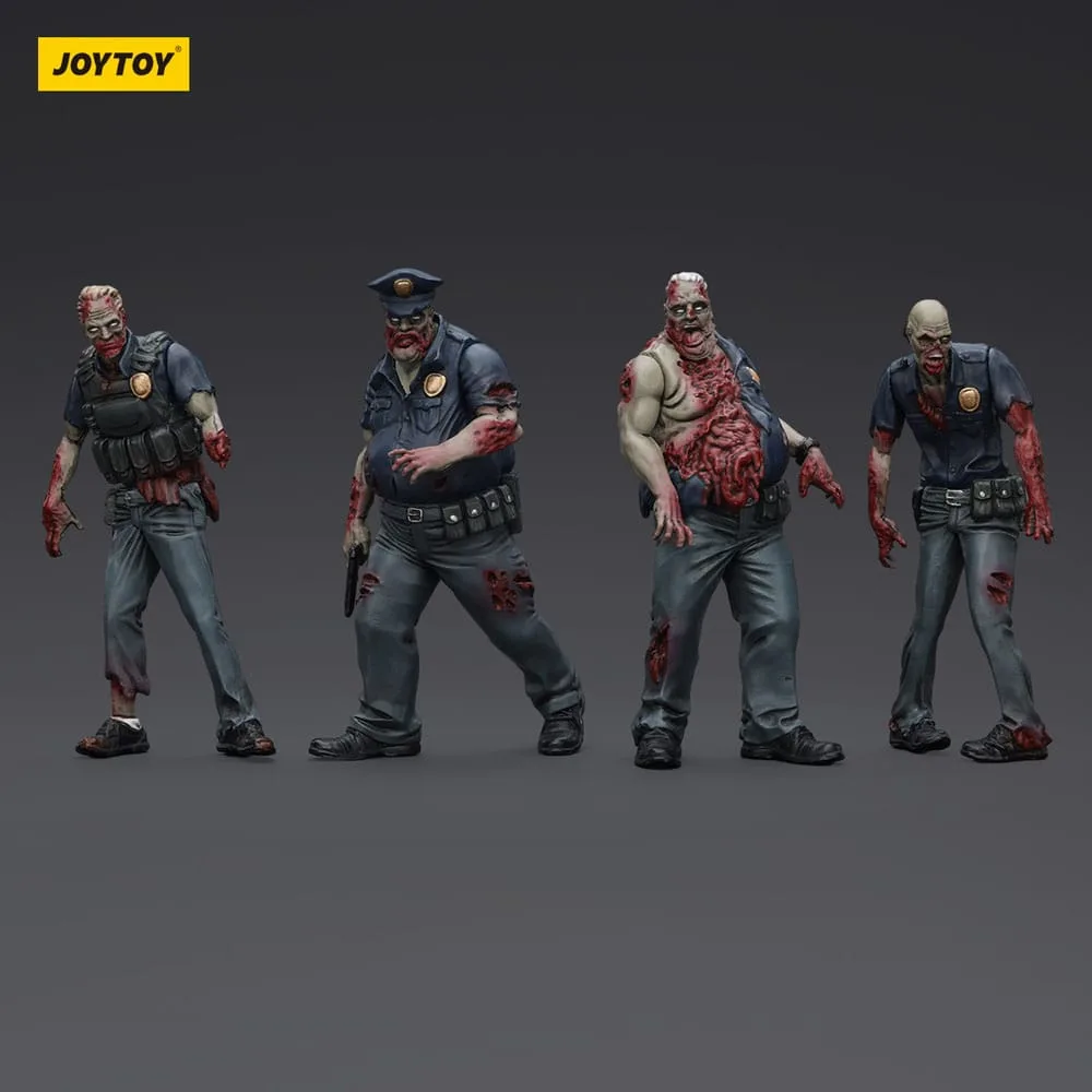 Zombie Dark Source Action Figures – Male Police 4-Pack 8 cm 4