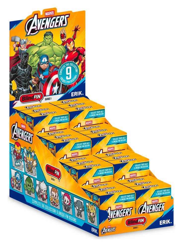 Marvel Avengers Pin Badges – Series 1 Display of 24