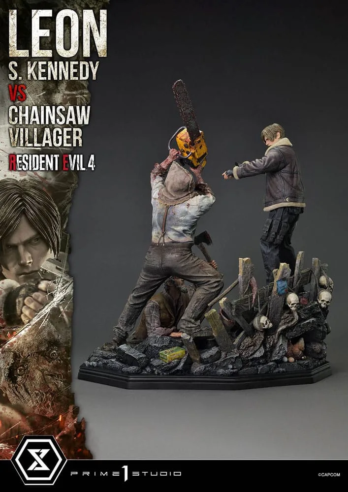 Resident Evil 4 Statue – Leon vs. Chainsaw Villager 76 cm 19