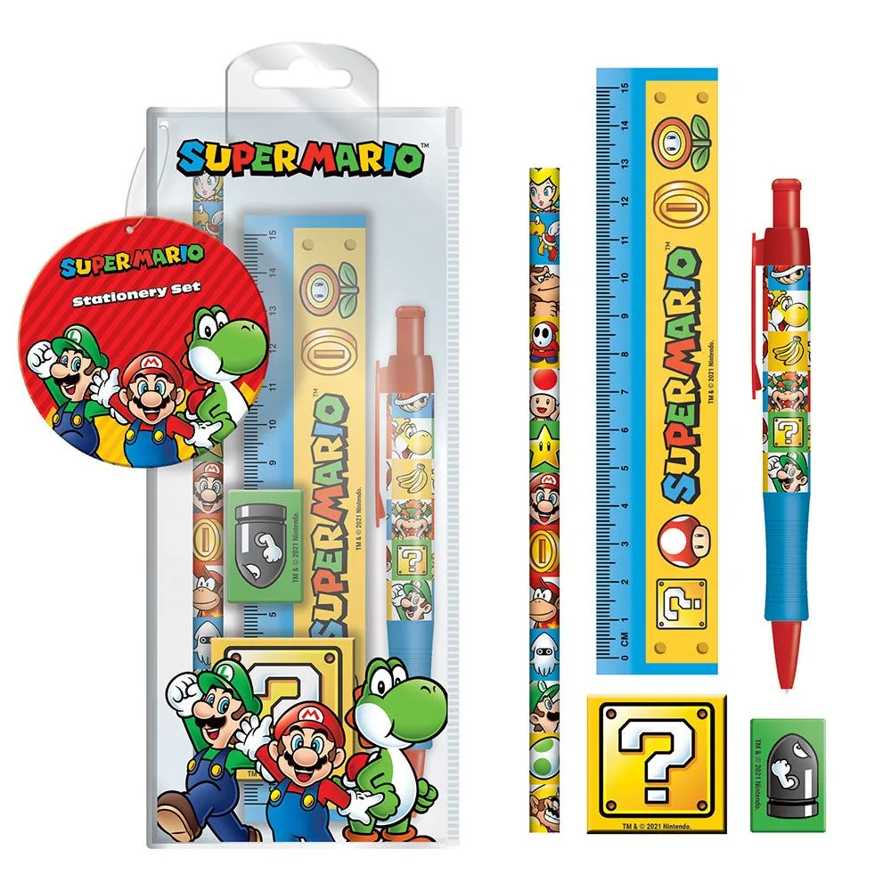Super Mario Stationery Set – 5 Pieces