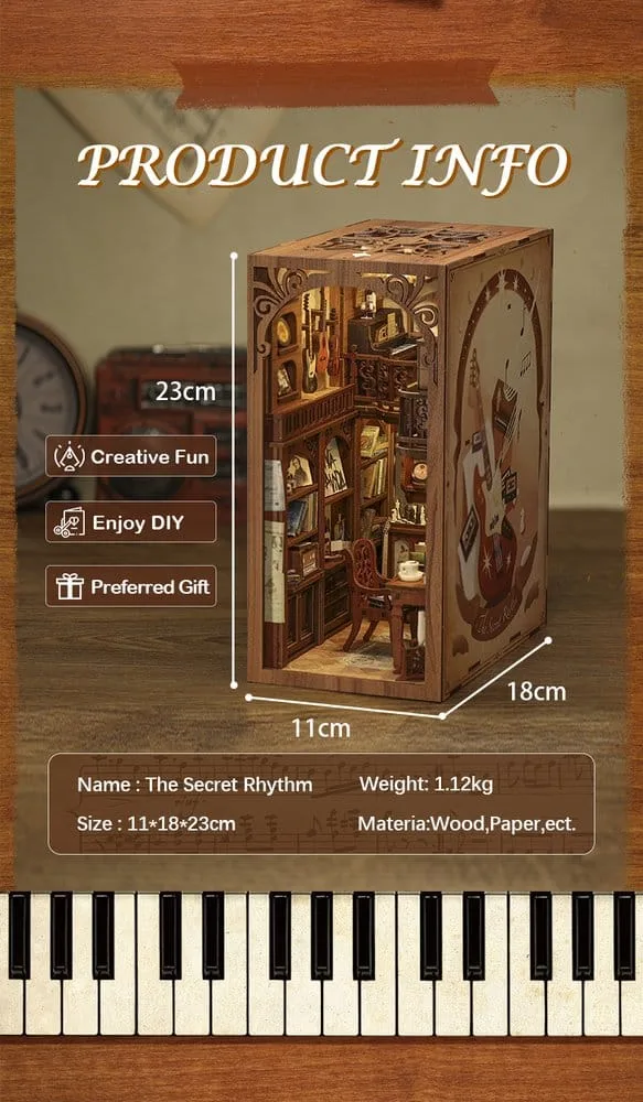 CuteBee book nook bouwpakket – The Secret Rhythm 23 x 11 cm 9