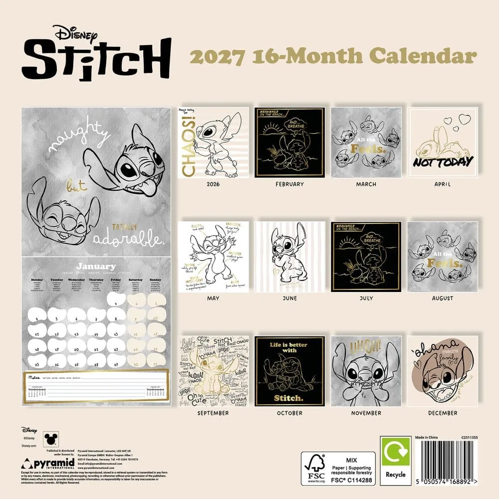 Stitch Calendar – Life Is Better with Stitch 2027 30 x 30 cm 2