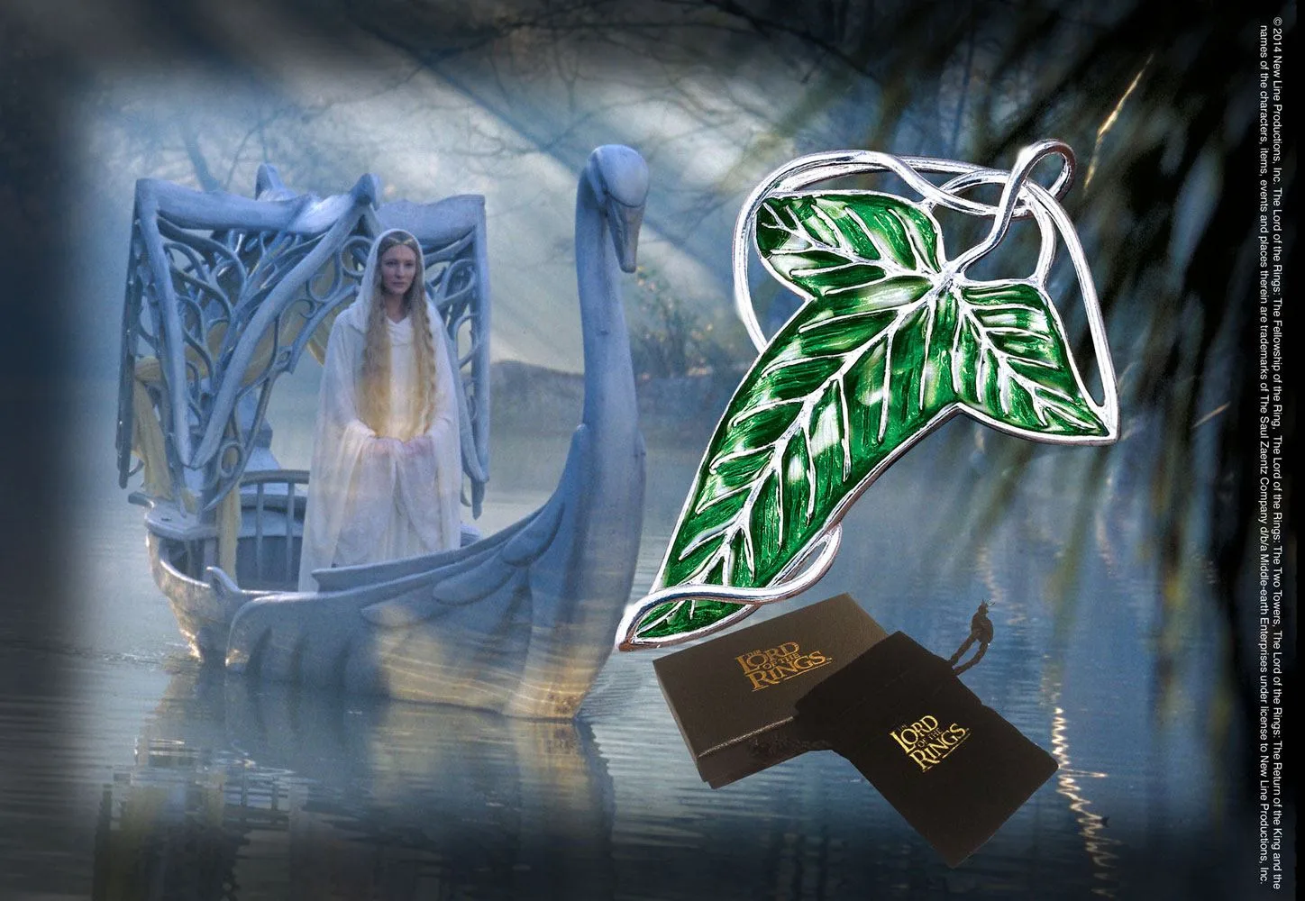 Lord of the Rings Brooch – Silver-Plated Elven Leaf