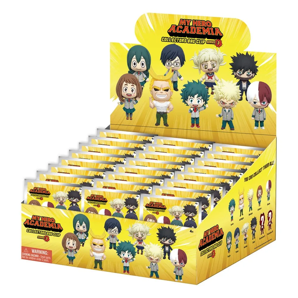 My Hero Academia PVC Bag Clips – Series 3 Display of 24