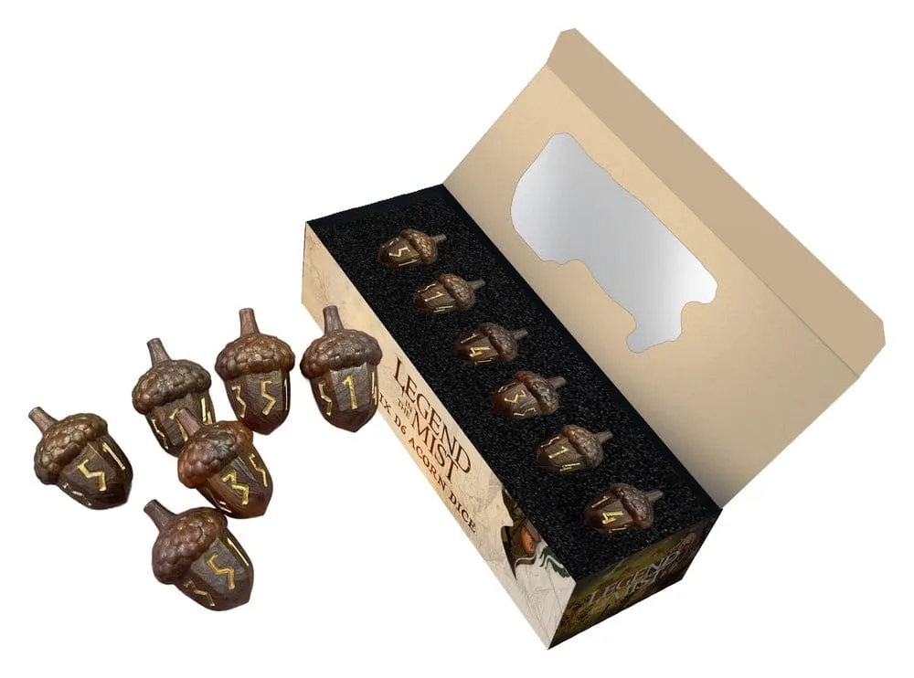 Legend in the Mist Dice Set – Six Resin Acorn D6 2