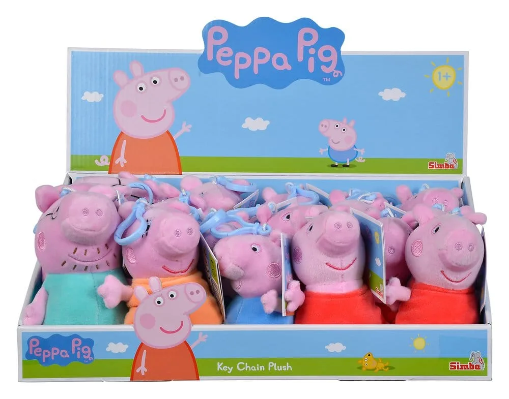 Peppa Pig pluchen sleutelhangers – Familiedisplay 18 stuks 3