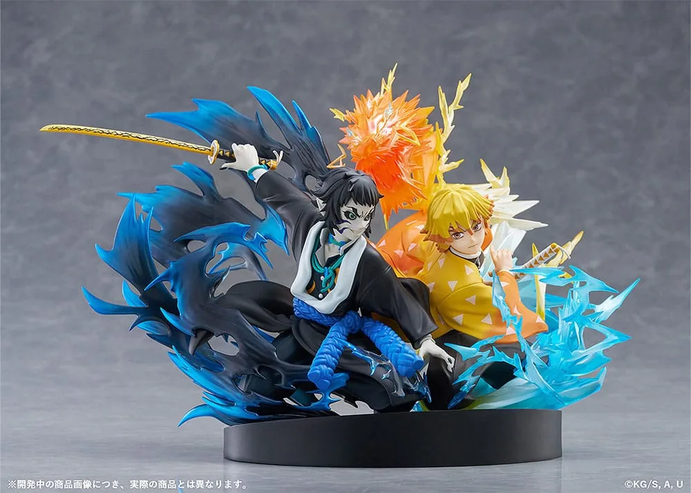 Demon Slayer PVC Statue – Zenitsu Agatsuma and Kaigaku 15 cm 6