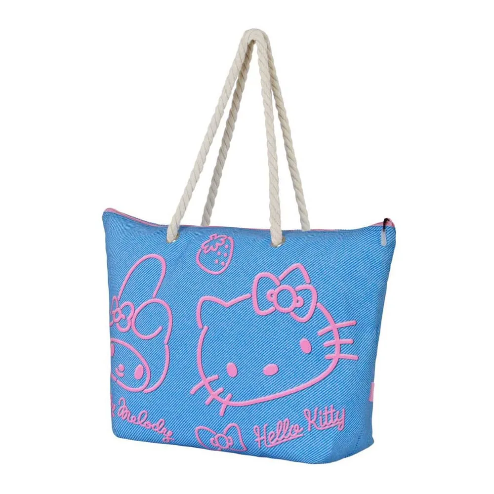 Sanrio Beach Bag – Hello Kitty Soleil Denim Blue 37 x 52 x 17 cm