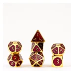FanRoll Dice Set – Gold with Purple Enamel 16 mm 1