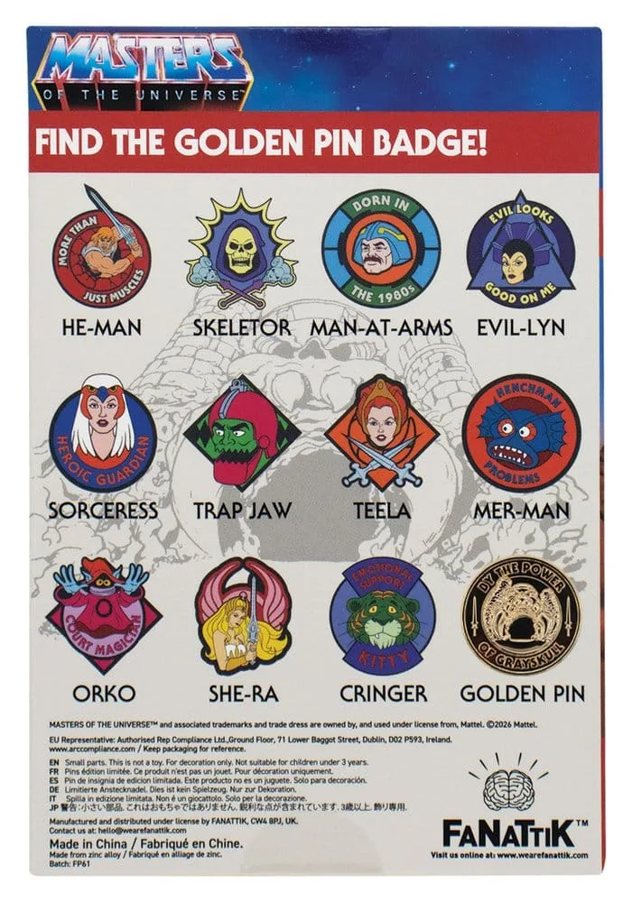 Masters of the Universe Pin Badges – 12 Blind Box Display 12