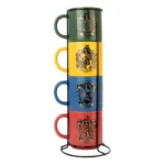 Harry Potter Mug Set – Four Ceramic Mugs with Stand 300 ml 1