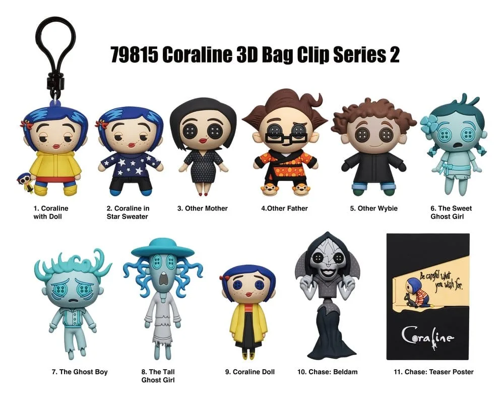 Coraline PVC Bag Clips – Series 2 Display of 24 2