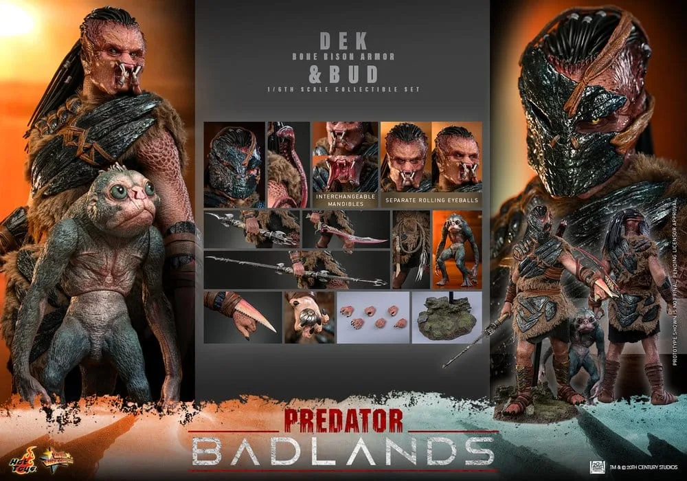 Predator Badlands Figure Set – Dek Bone Bison Armor and Bud 1/6 17