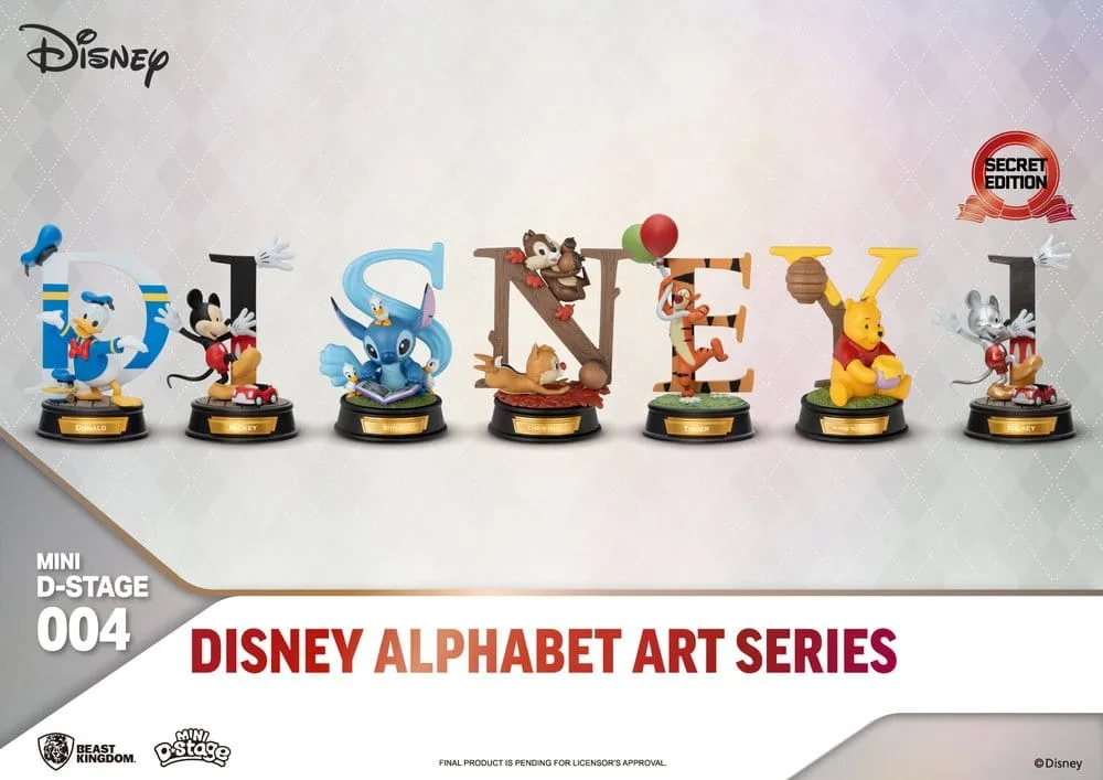 Disney Mini Diorama Statues – Alphabet Art 6-Pack 10 cm