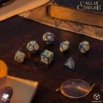 Call of Cthulhu Dice Set – 7th Edition Blue-Green and Gold 7 Pieces 3