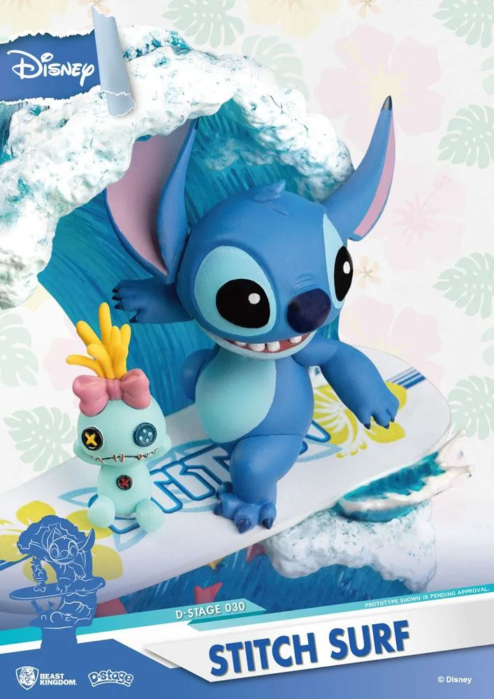 Disney PVC Diorama – D-Stage Summer Stitch Surf 15 cm 5