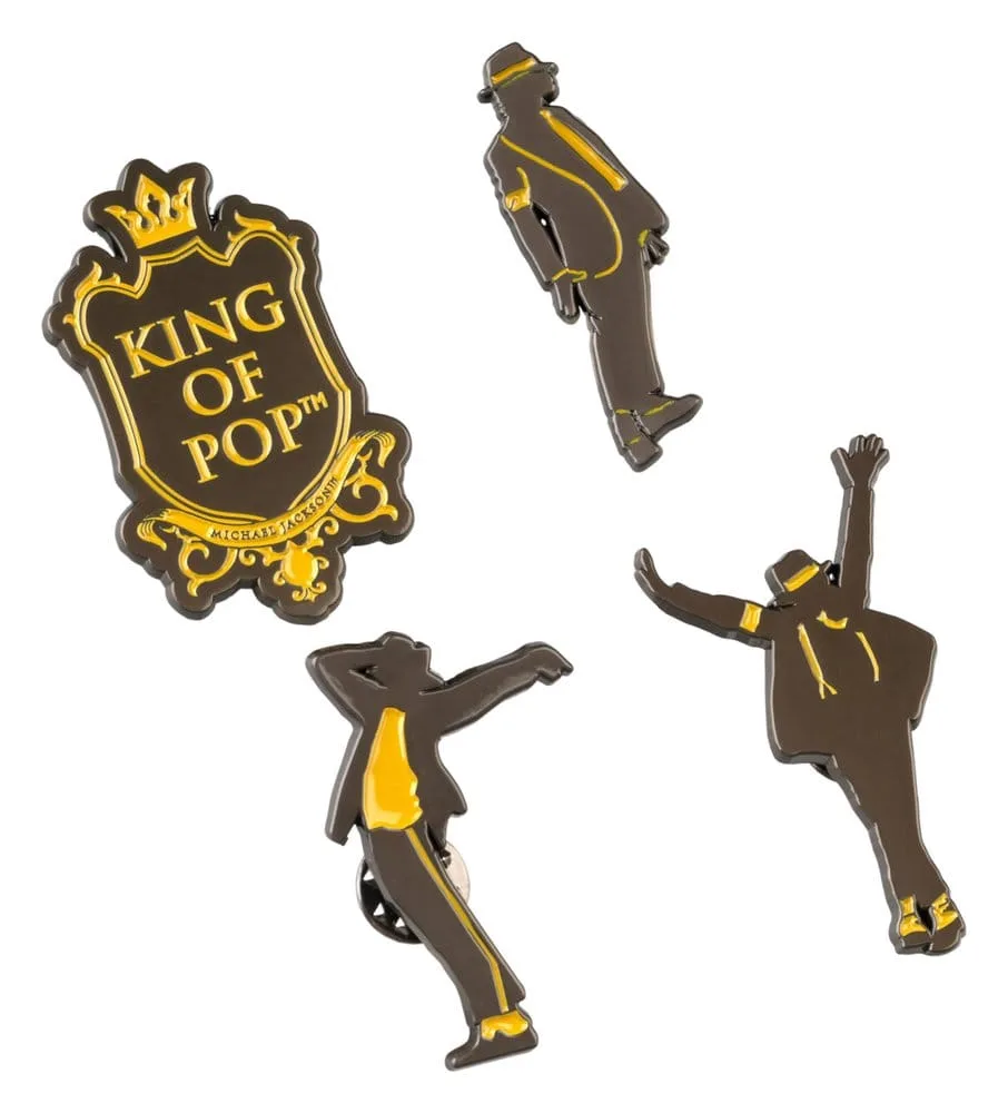 Michael Jackson Pin Badges – 4-Piece Enamel Set 5 x 5 cm