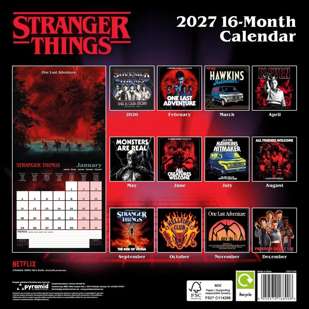Stranger Things Calendar – 2027 Series Artwork 30 x 30 cm 2