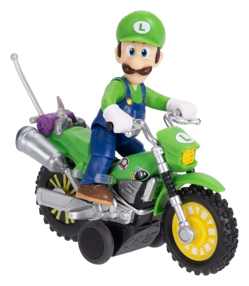 Super Mario Galaxy Movie Action Figure – Luigi with Motorcycle 6 cm